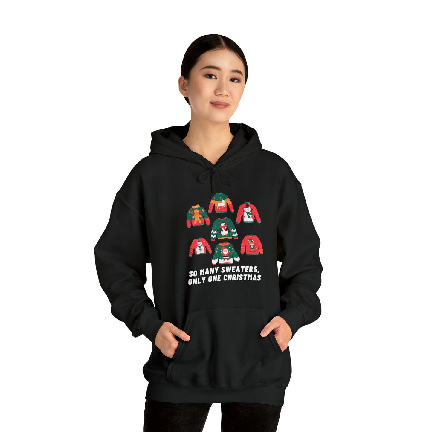 Festive Threads | Christmas So Many Sweaters Unisex Heavy Blend™ Hooded Sweatshirt