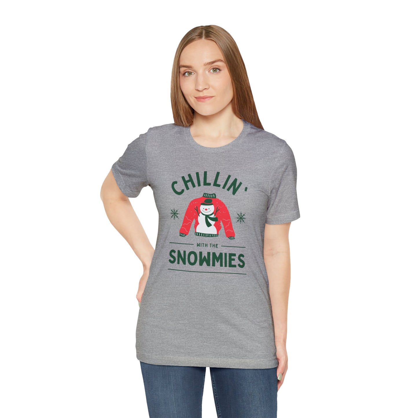 Festive Threads | Christmas Chillin With The Snowmies Unisex Jersey Short Sleeve Tee