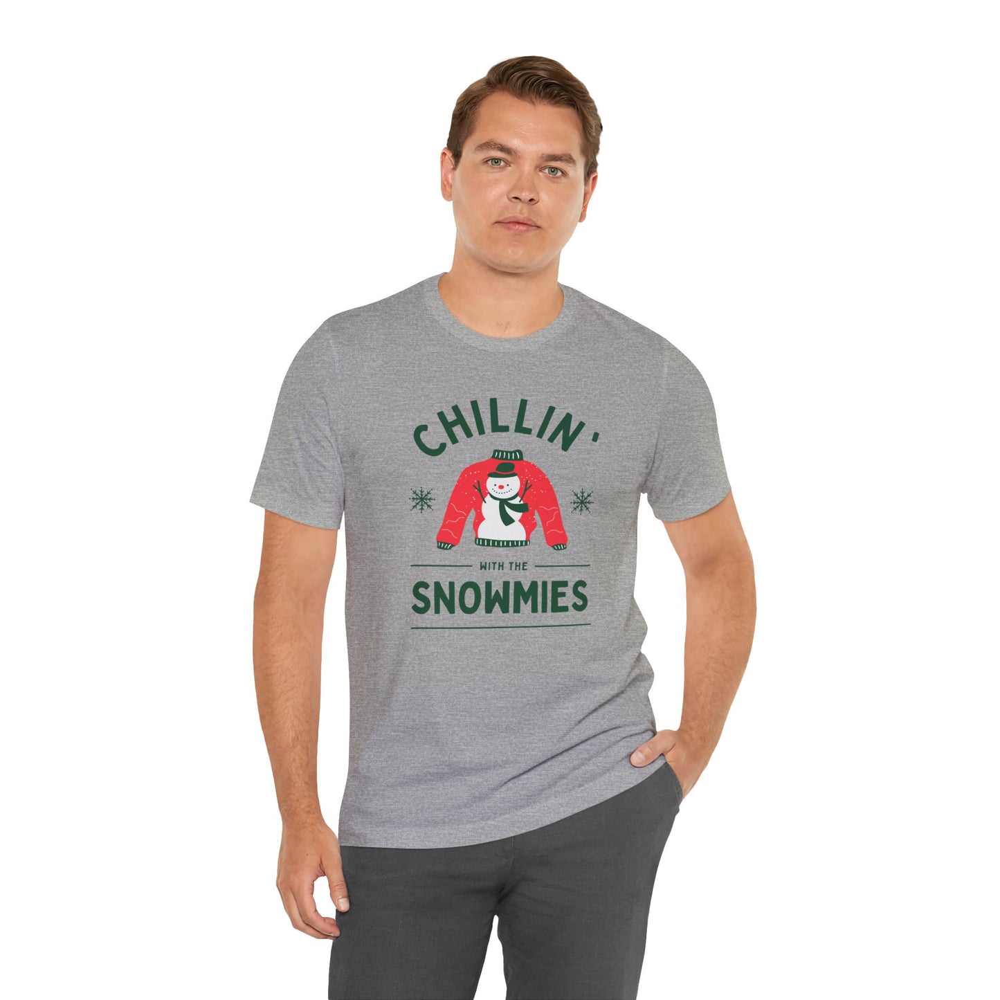 Festive Threads | Christmas Chillin With The Snowmies Unisex Jersey Short Sleeve Tee