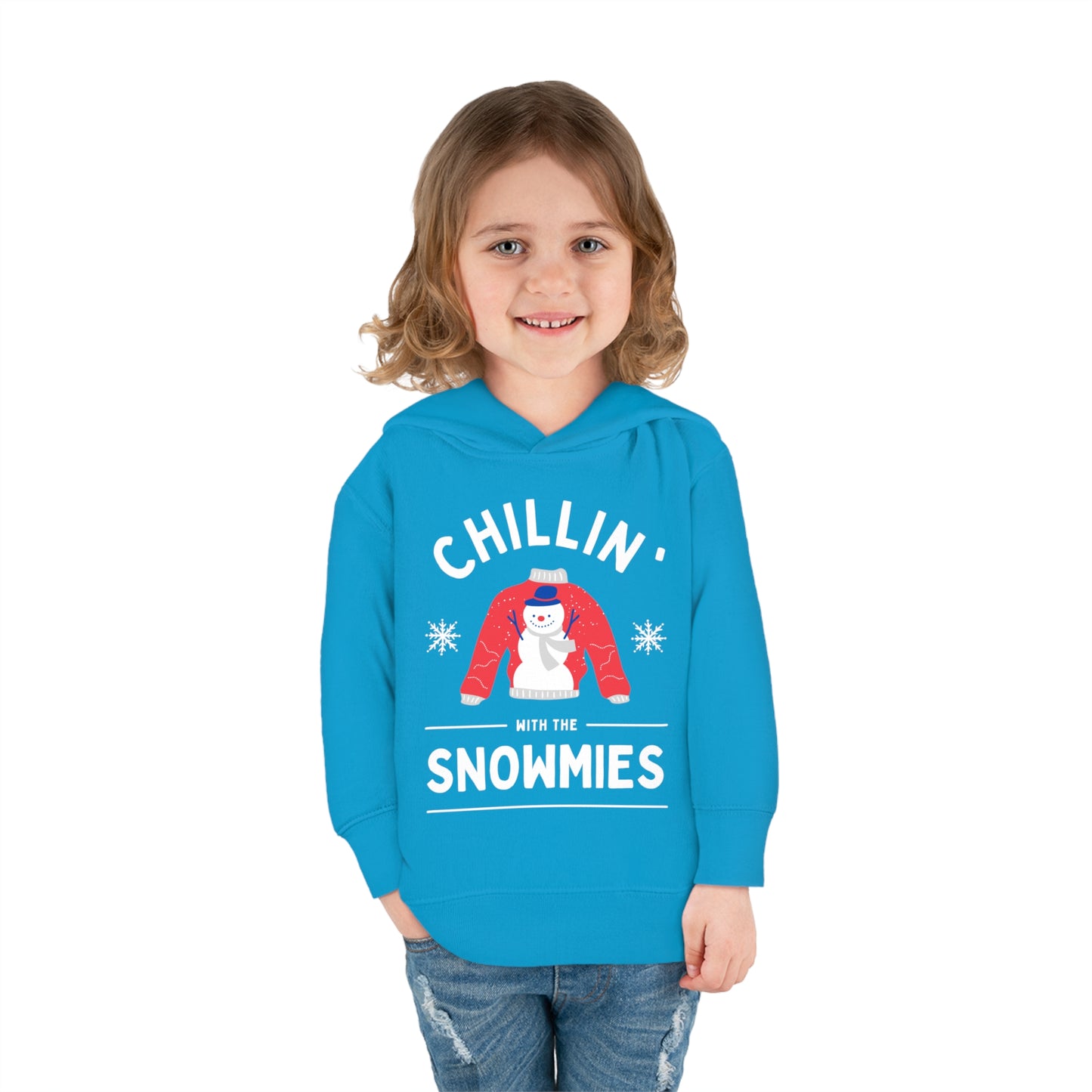 Festive Threads | Christmas Chillin With The Snowmies Toddler Pullover Fleece Hoodie