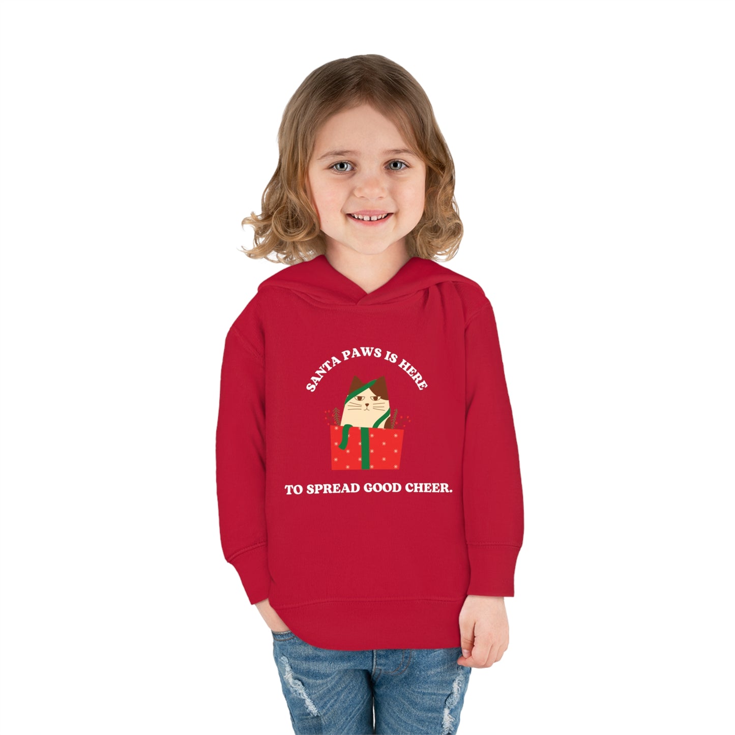 Festive Threads | Christmas Santa Paws Toddler Pullover Fleece Hoodie