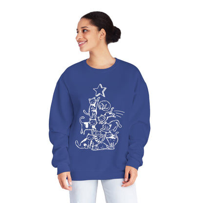 Festive Threads | Christmas Cat Tree Unisex NuBlend® Crewneck Sweatshirt