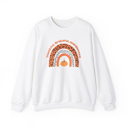 Festive Threads | Thanksgiving | Thankful, Grateful, & Blessed Unisex Heavy Blend™ Crewneck Sweatshirt