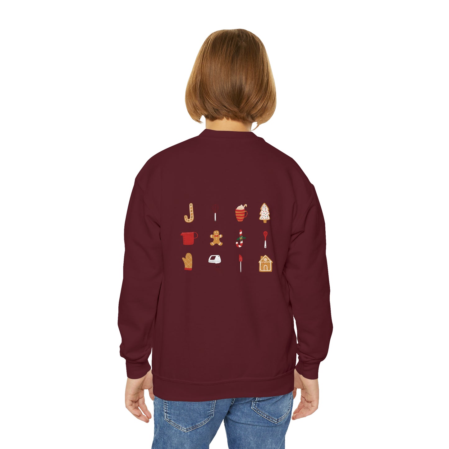 Festive Threads | Christmas Baking Crew Youth Crewneck Sweatshirt