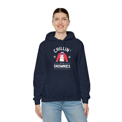 Festive Threads | Christmas Chillin With The Snowmies Unisex Heavy Blend™ Hooded Sweatshirt