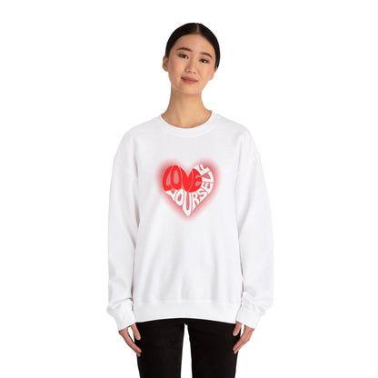 Festive Threads | Valentine's Love Yourself Unisex Heavy Blend™ Crewneck Sweatshirt