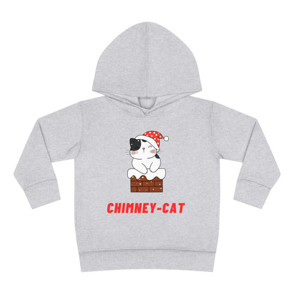 Festive Threads | Christmas Chimney Cat Toddler Pullover Fleece Hoodie