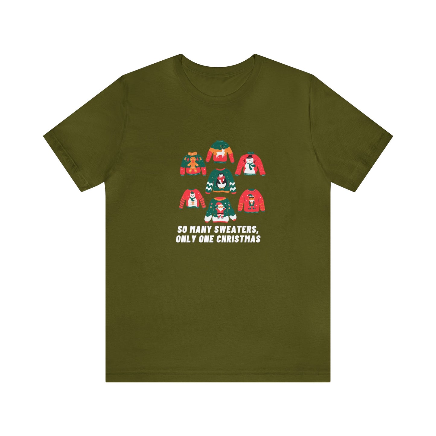 Festive Threads | Christmas So Many Sweaters Unisex Jersey Short Sleeve Tee