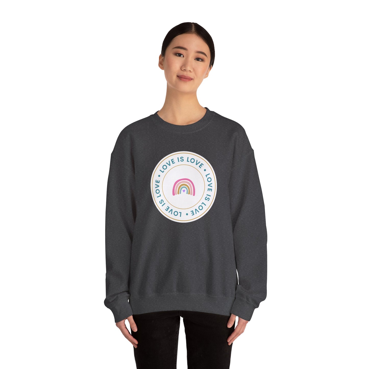 Festive Threads | Valentine's Love Is Love Unisex Heavy Blend™ Crewneck Sweatshirt