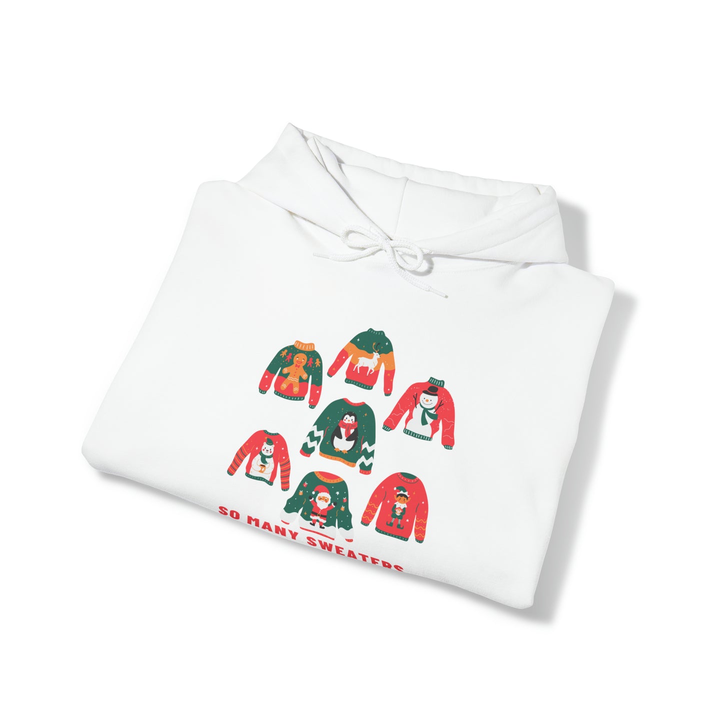 Festive Threads | Christmas So Many Sweaters Unisex Heavy Blend™ Hooded Sweatshirt