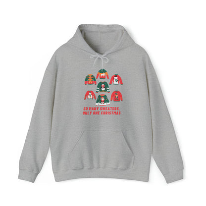 Festive Threads | Christmas So Many Sweaters Unisex Heavy Blend™ Hooded Sweatshirt