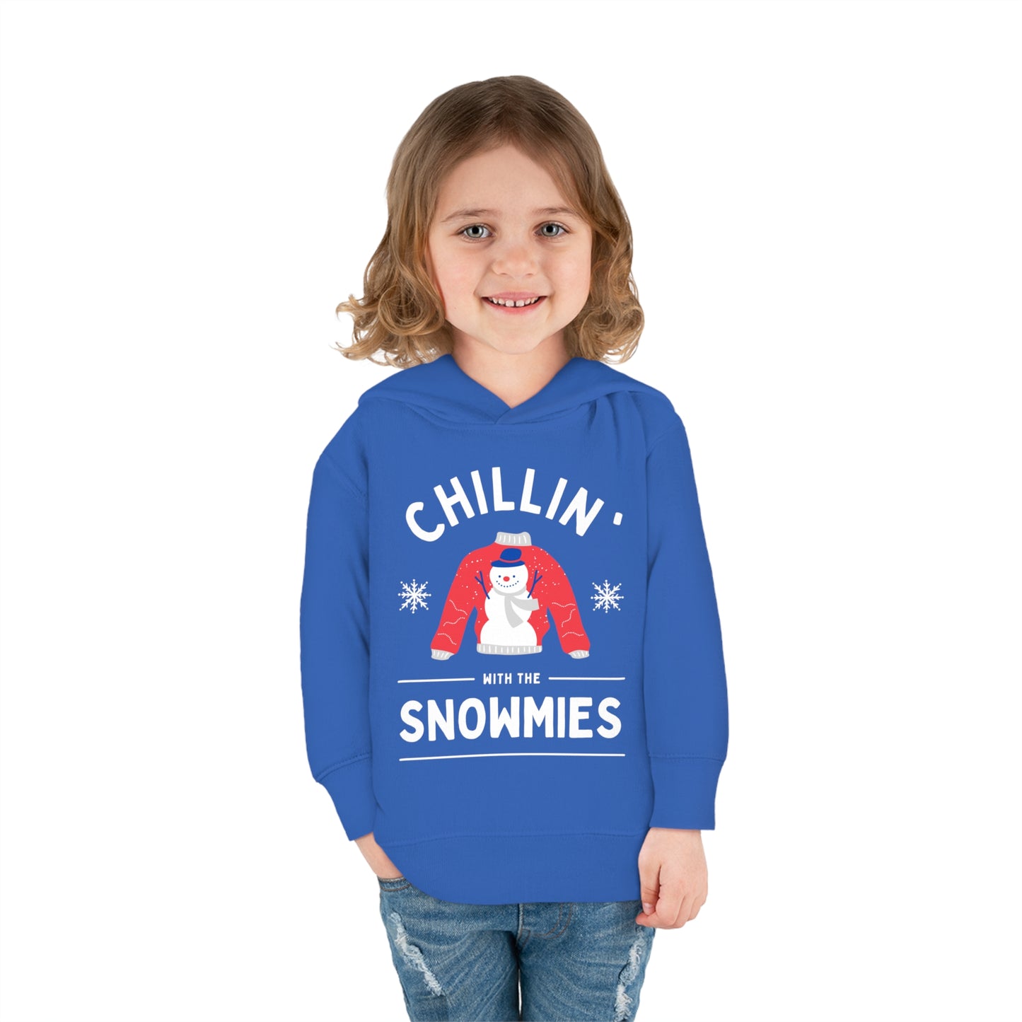 Festive Threads | Christmas Chillin With The Snowmies Toddler Pullover Fleece Hoodie