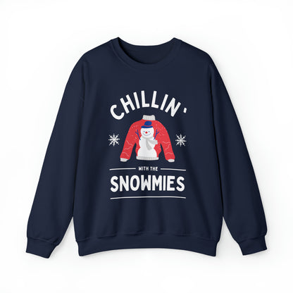 Festive Threads | Christmas Chillin With The Snowmies Unisex Heavy Blend™ Crewneck Sweatshirt