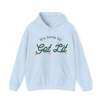 Festive Threads | Christmas Its Time To Get Lit Unisex Heavy Blend™ Hooded Sweatshirt