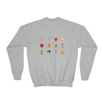 Festive Threads | Christmas Baking Crew Youth Crewneck Sweatshirt