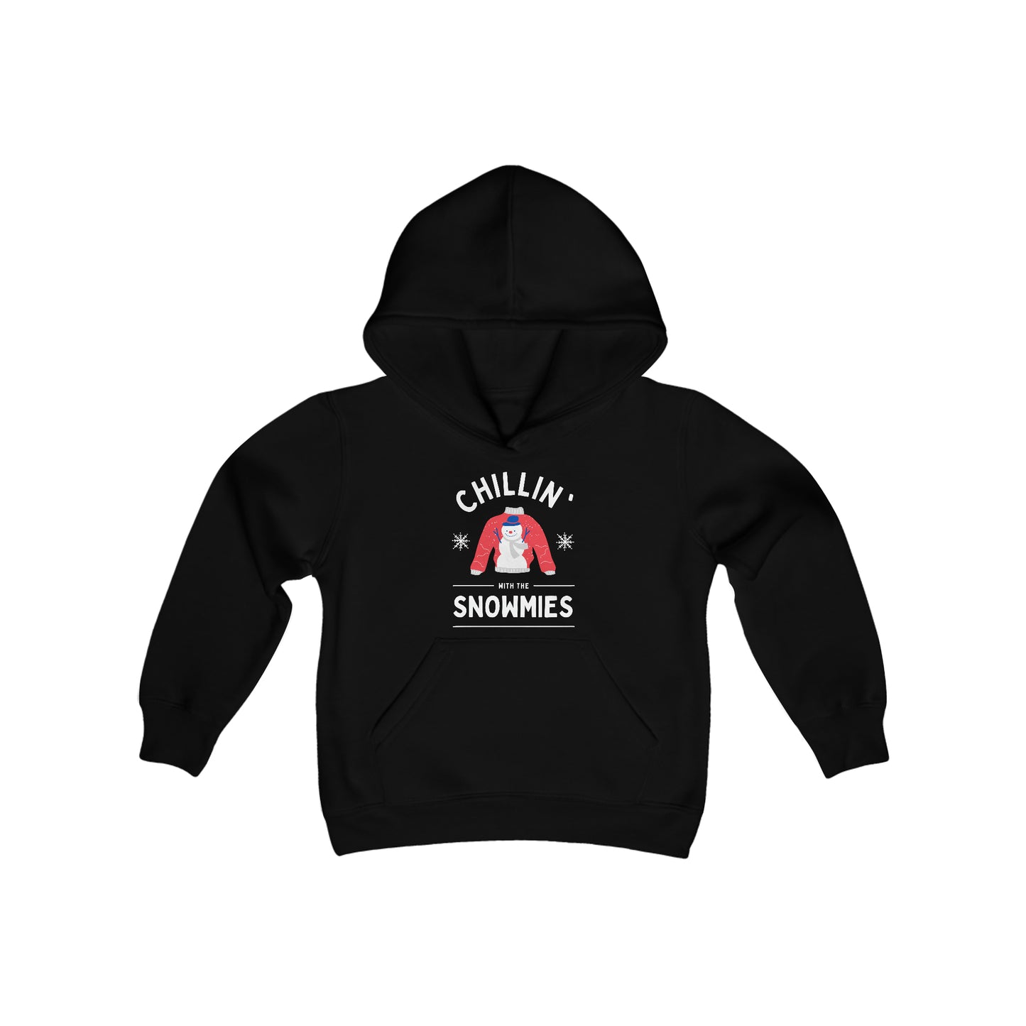 Festive Threads | Christmas Chillin With The Snowmies Youth Heavy Blend Hooded Sweatshirt