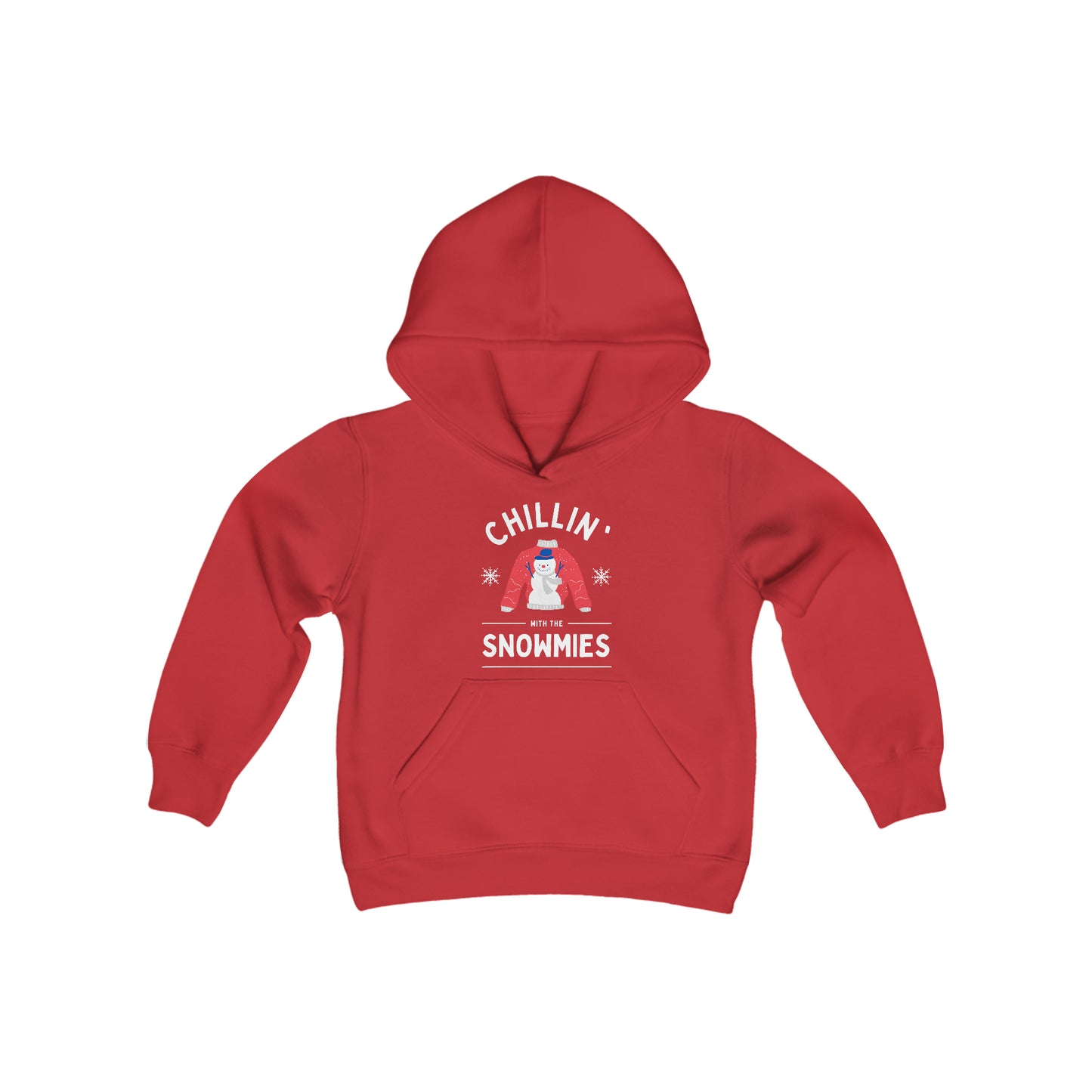 Festive Threads | Christmas Chillin With The Snowmies Youth Heavy Blend Hooded Sweatshirt