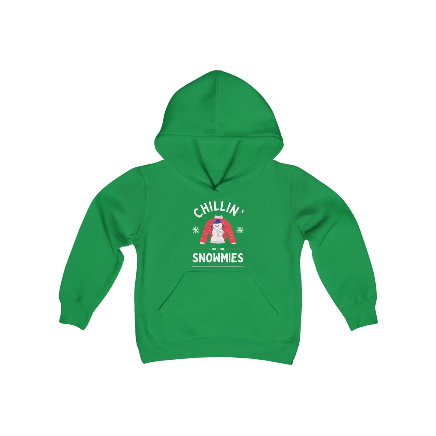 Festive Threads | Christmas Chillin With The Snowmies Youth Heavy Blend Hooded Sweatshirt