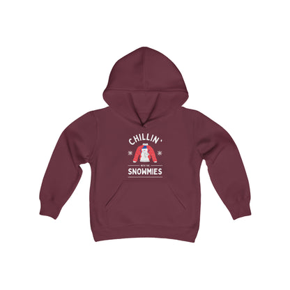 Festive Threads | Christmas Chillin With The Snowmies Youth Heavy Blend Hooded Sweatshirt