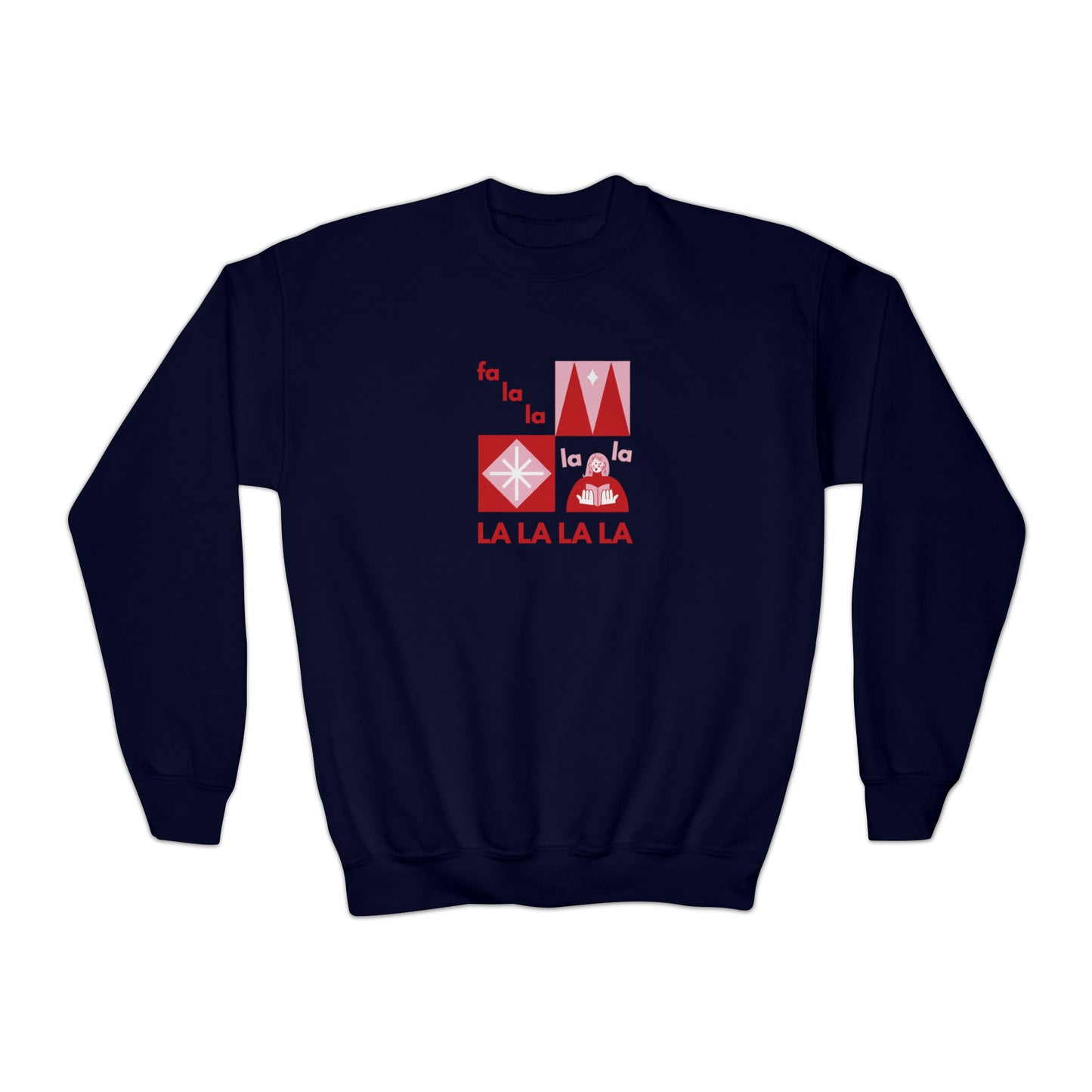 Festive Threads | Christmas Fa La La Youth Crewneck Sweatshirt