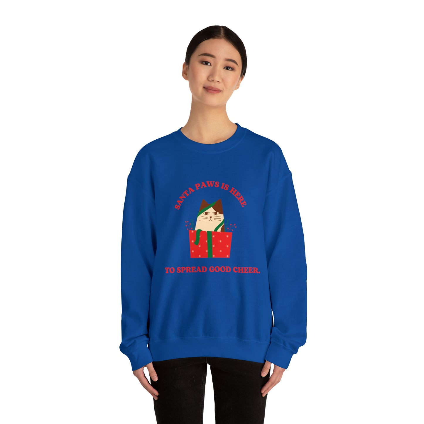 Festive Threads | Christmas Santa Paws Unisex Heavy Blend™ Crewneck Sweatshirt