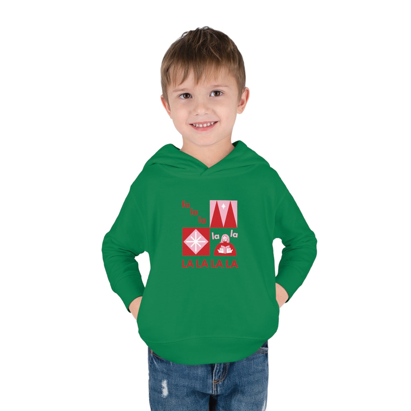 Festive Threads | Christmas Fa La La Toddler Pullover Fleece Hoodie