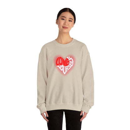 Festive Threads | Valentine's Love Yourself Unisex Heavy Blend™ Crewneck Sweatshirt