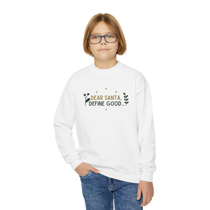 Festive Threads | Christmas Dear Santa Youth Crewneck Sweatshirt