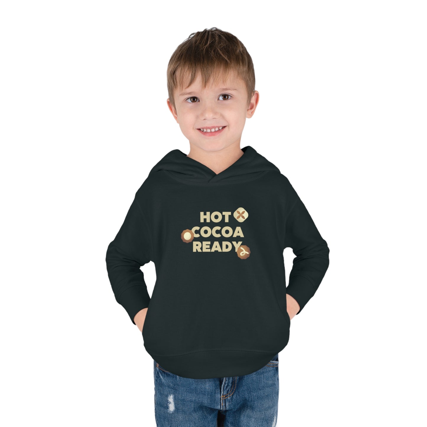 Festive Threads | Christmas Hot Cocoa Ready Toddler Pullover Fleece Hoodie