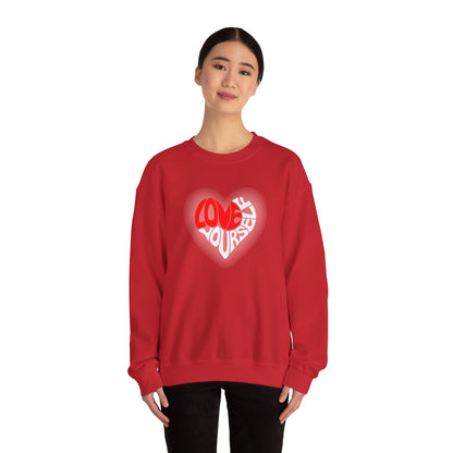 Festive Threads | Valentine's Love Yourself Unisex Heavy Blend™ Crewneck Sweatshirt