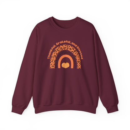 Festive Threads | Thanksgiving | Thankful, Grateful, & Blessed Unisex Heavy Blend™ Crewneck Sweatshirt