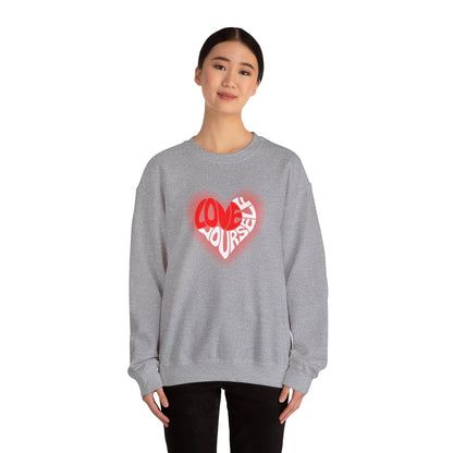 Festive Threads | Valentine's Love Yourself Unisex Heavy Blend™ Crewneck Sweatshirt