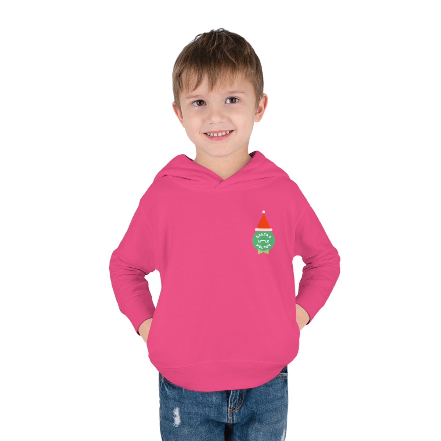 Festive Threads | Christmas Santa's Helper Toddler Pullover Fleece Hoodie