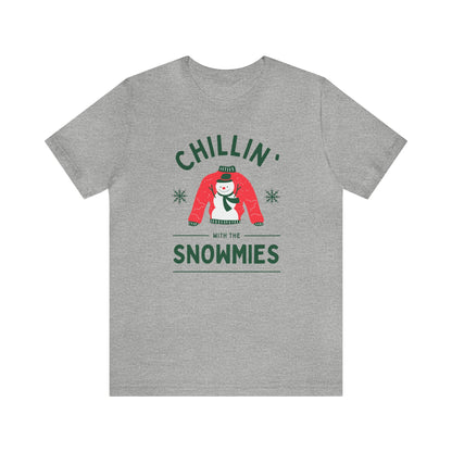 Festive Threads | Christmas Chillin With The Snowmies Unisex Jersey Short Sleeve Tee