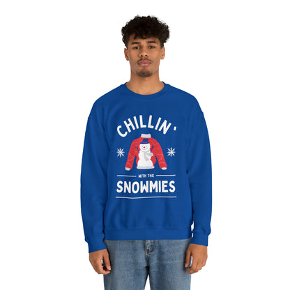 Festive Threads | Christmas Chillin With The Snowmies Unisex Heavy Blend™ Crewneck Sweatshirt