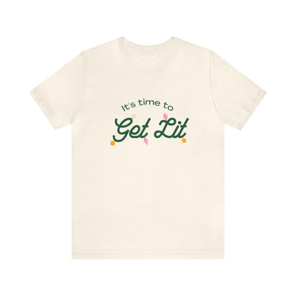 Festive Threads | Christmas It's Time To Get Lit Unisex Jersey Short Sleeve Tee