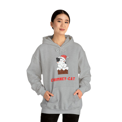 Festive Threads | Christmas Chimney Cat Unisex Heavy Blend™ Hooded Sweatshirt