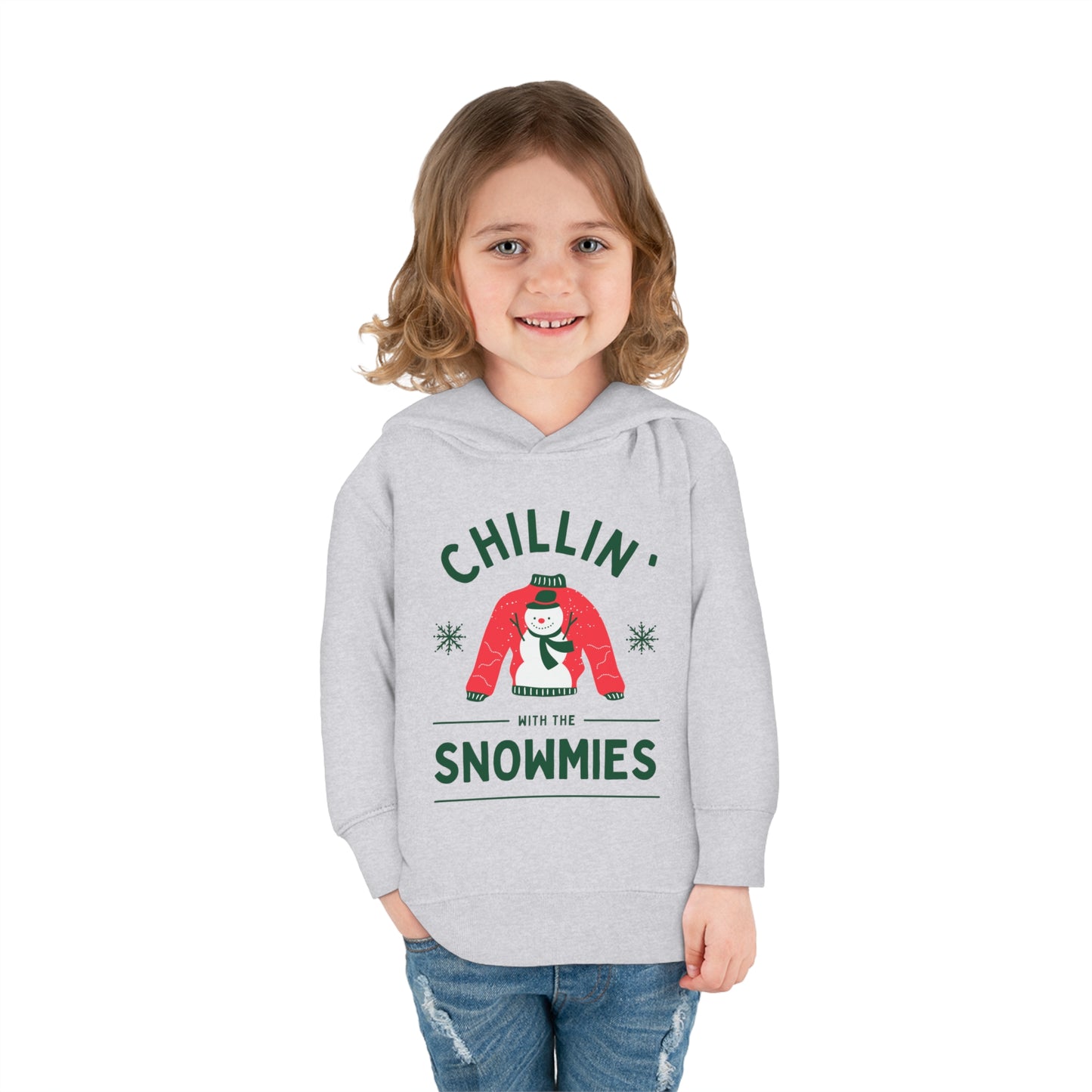 Festive Threads | Christmas Chillin With The Snowmies Toddler Pullover Fleece Hoodie