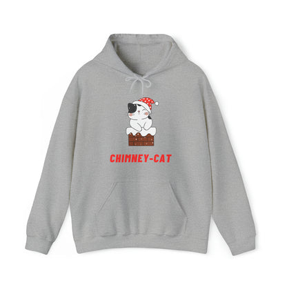 Festive Threads | Christmas Chimney Cat Unisex Heavy Blend™ Hooded Sweatshirt