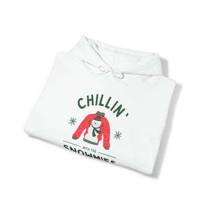 Festive Threads | Christmas Chillin With The Snowmies Unisex Heavy Blend™ Hooded Sweatshirt