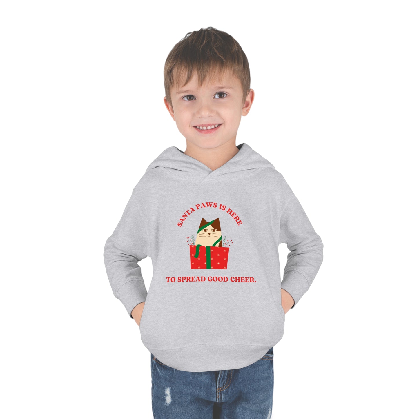 Festive Threads | Christmas Santa Paws Toddler Pullover Fleece Hoodie