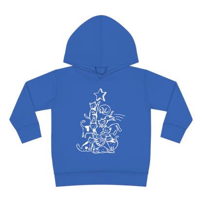 Festive Threads | Christmas Cat Tree Toddler Pullover Fleece Hoodie