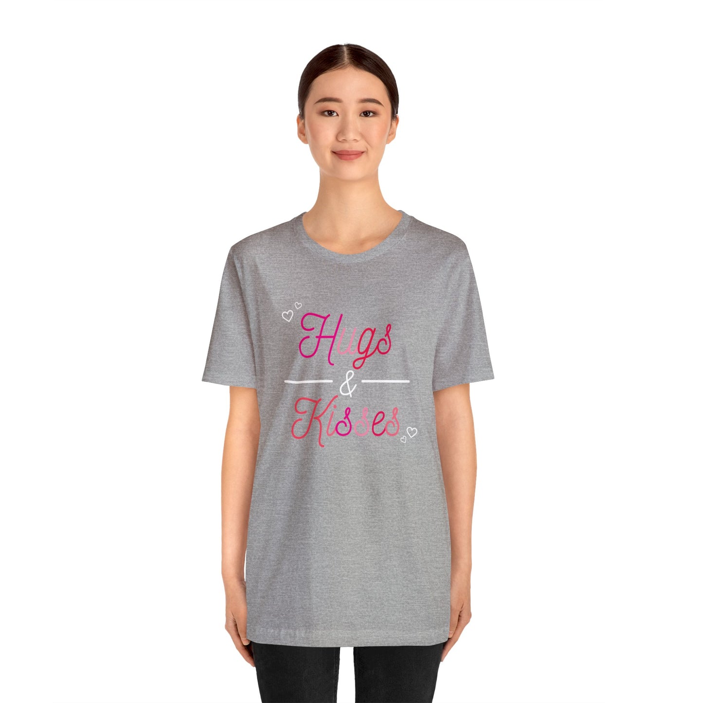 Festive Threads | Valentine's Hugs & Kisses Unisex Jersey Short Sleeve Tee