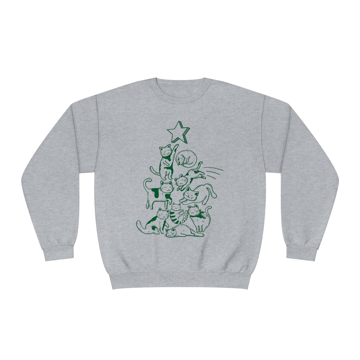 Festive Threads | Christmas Cat Tree Unisex NuBlend® Crewneck Sweatshirt