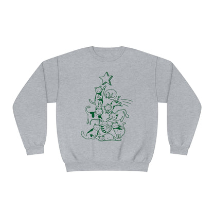 Festive Threads | Christmas Cat Tree Unisex NuBlend® Crewneck Sweatshirt