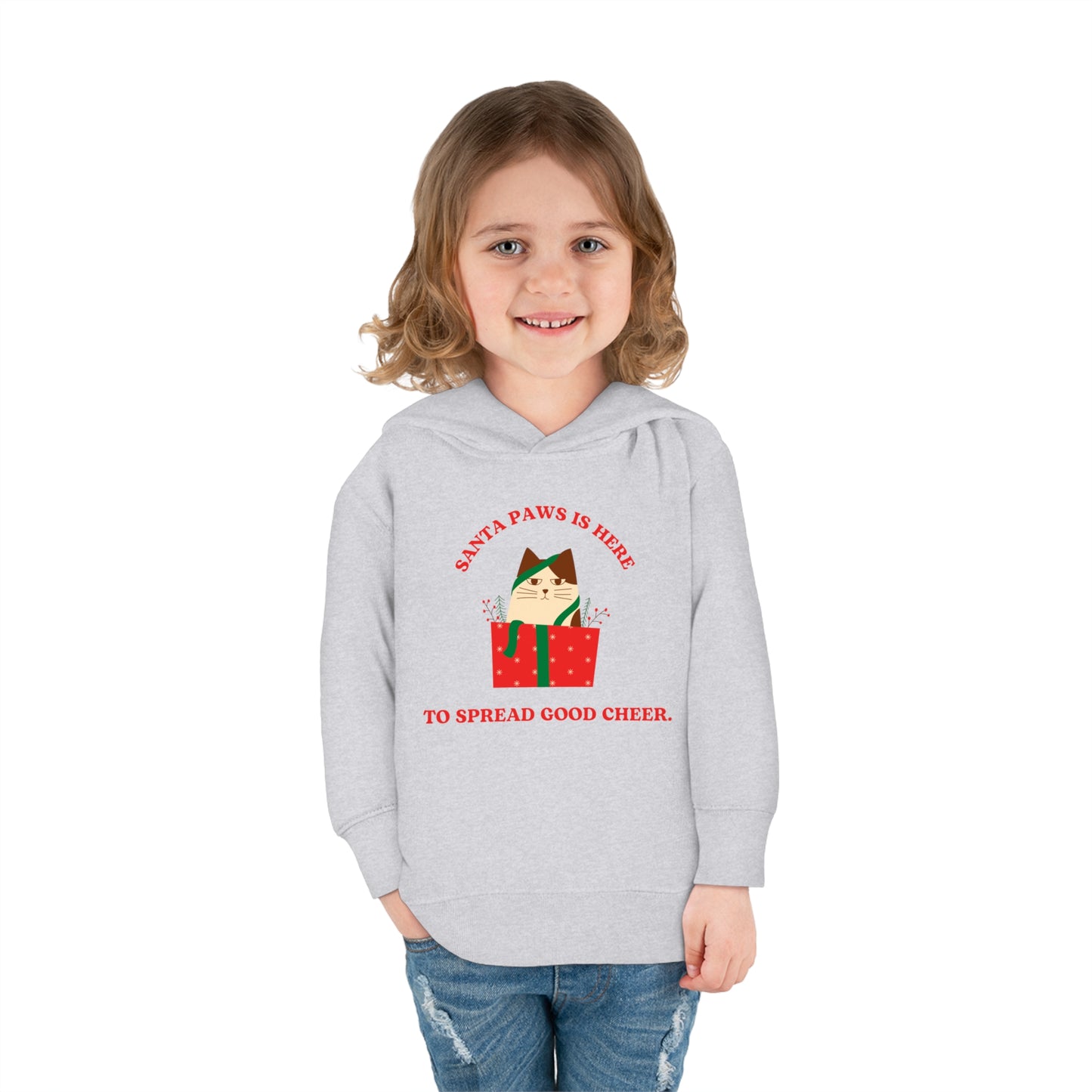 Festive Threads | Christmas Santa Paws Toddler Pullover Fleece Hoodie