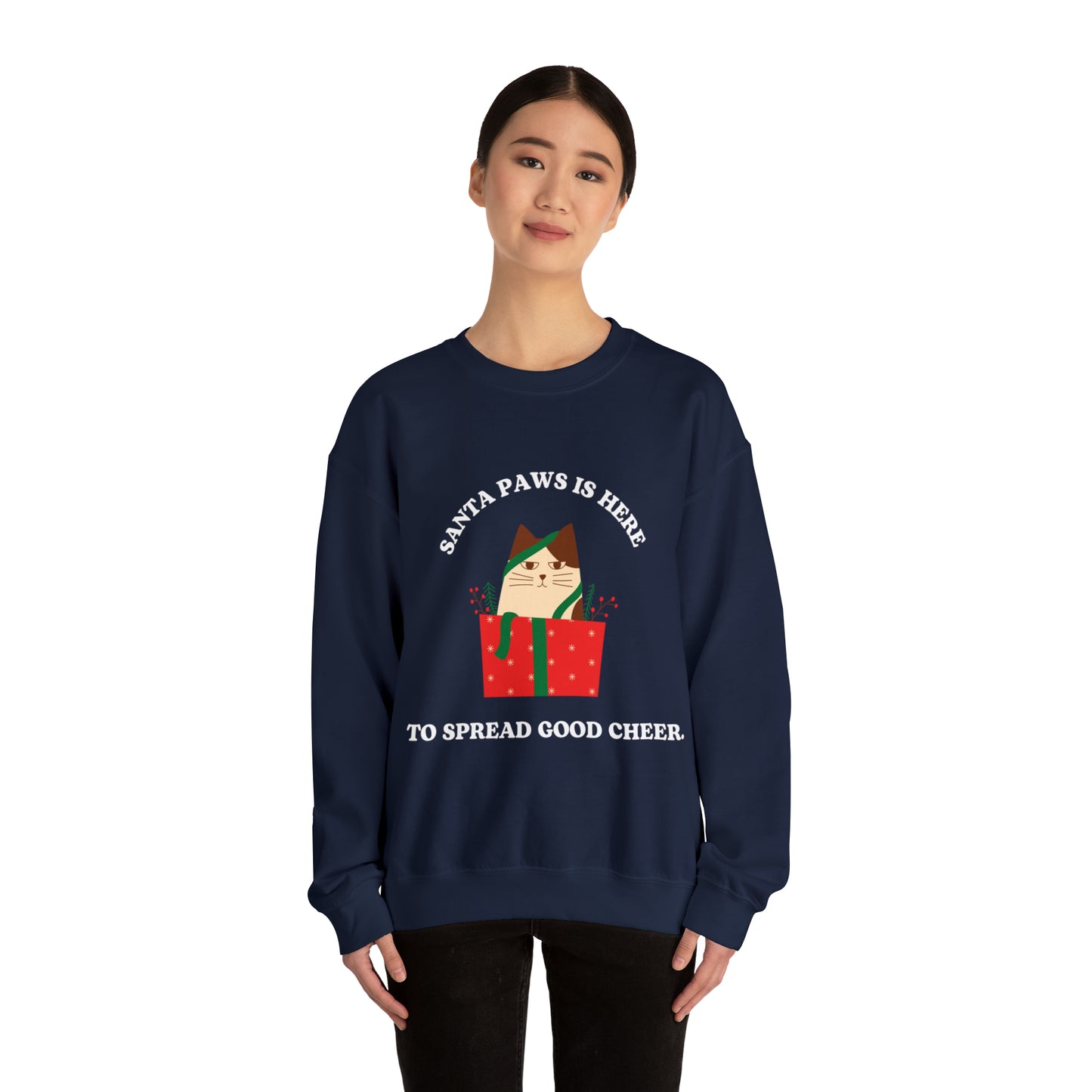 Festive Threads | Christmas Santa Paws Unisex Heavy Blend™ Crewneck Sweatshirt