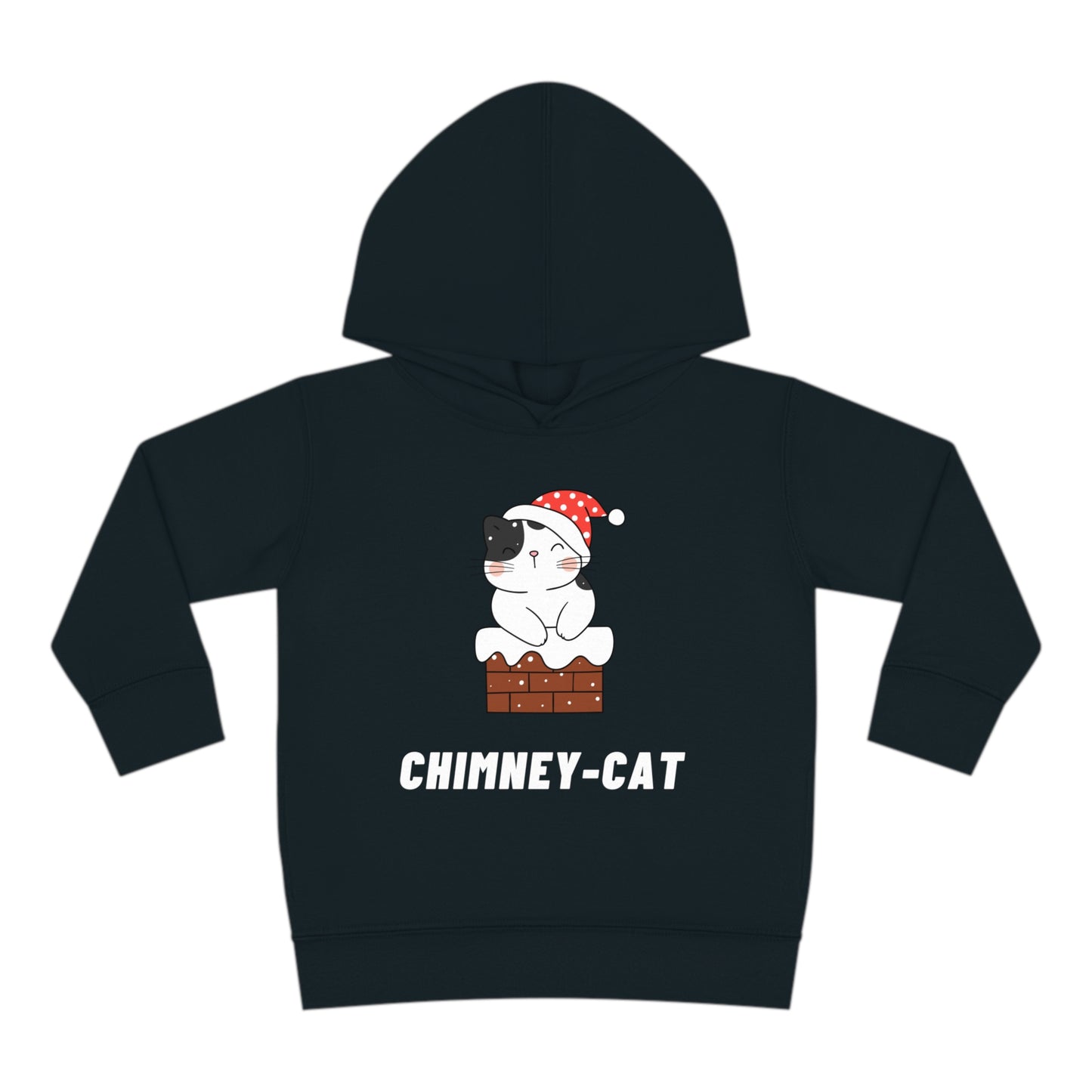 Festive Threads | Christmas Chimney Cat Toddler Pullover Fleece Hoodie