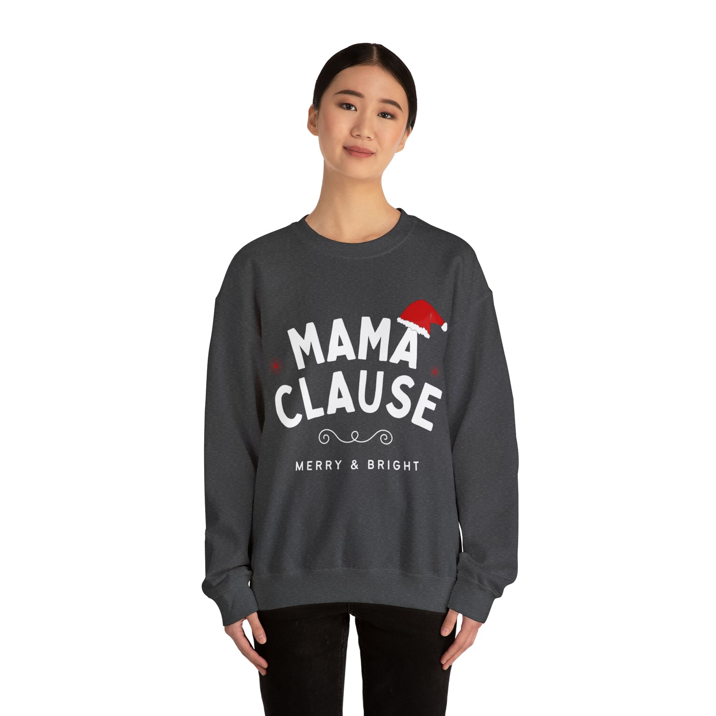 Festive Threads | Christmas Mama Clause Unisex Heavy Blend™ Crewneck Sweatshirt