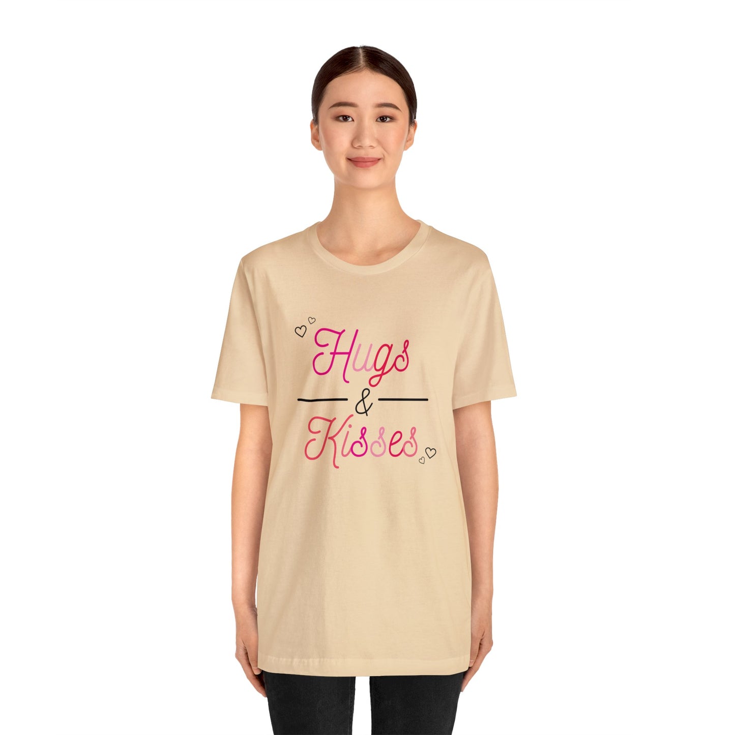 Festive Threads | Valentine's Hugs & Kisses Unisex Jersey Short Sleeve Tee